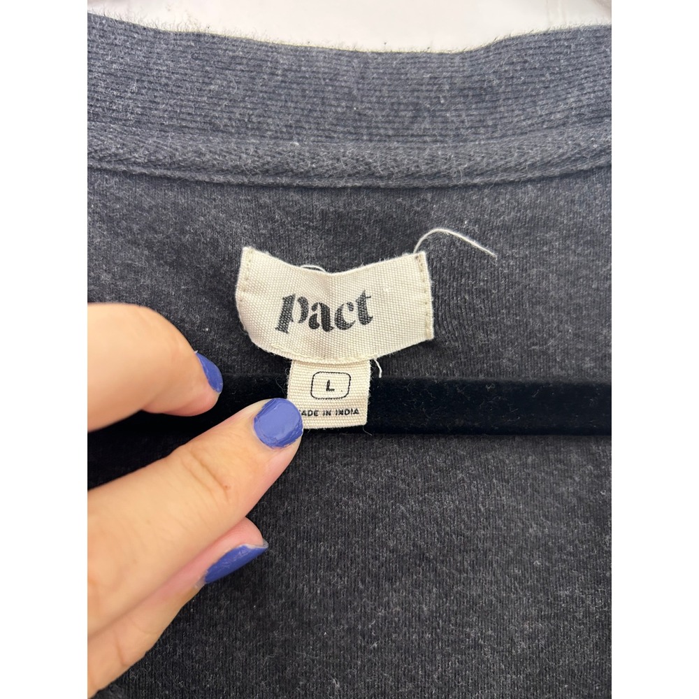 Pact Organic Cotton Airplane Sweatshirt Women L Gray Long sleeve cozy earthy - Picture 3 of 10